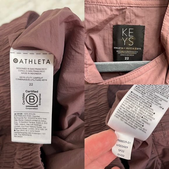 Athleta x Alicia Keys Utility Jumpsuit // Smoked Almond Brown Purple Size 22 - Picture 14 of 16